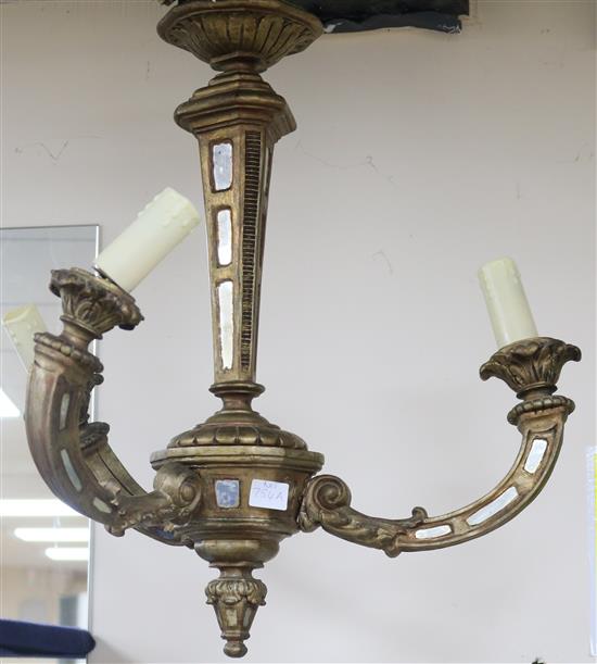 A Venetian gilt and mirrored chandelier